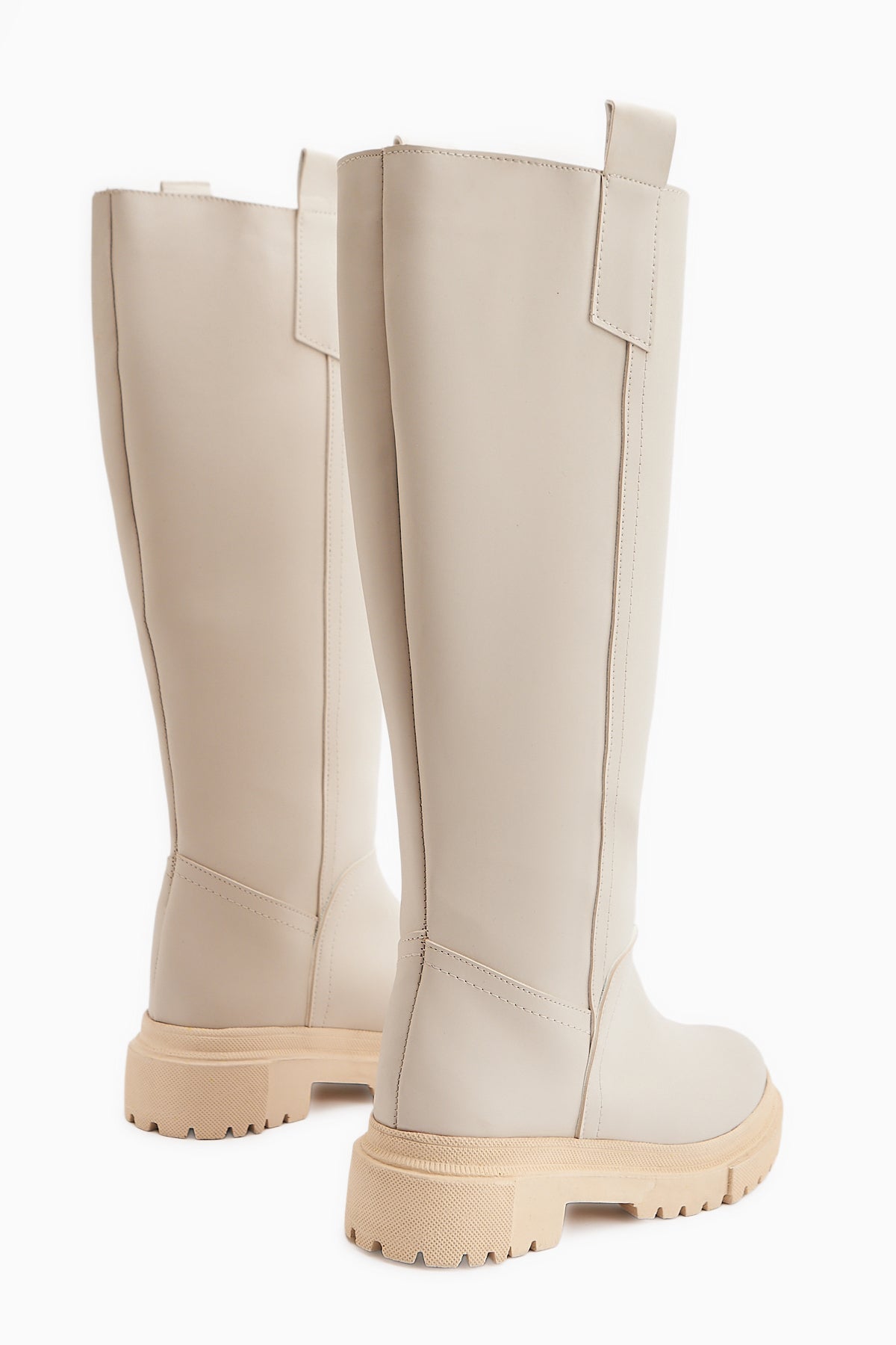 Dayna Bej Kalın Tabanlı Çekme Çizme