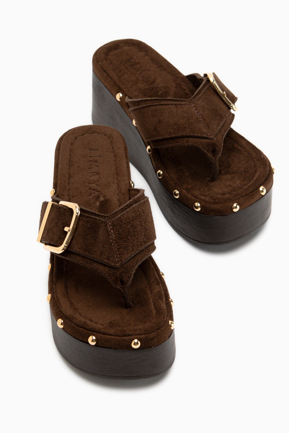 Arla Kahve Süet Toka Detaylı Dolgu Topuklu Kadın Terlik