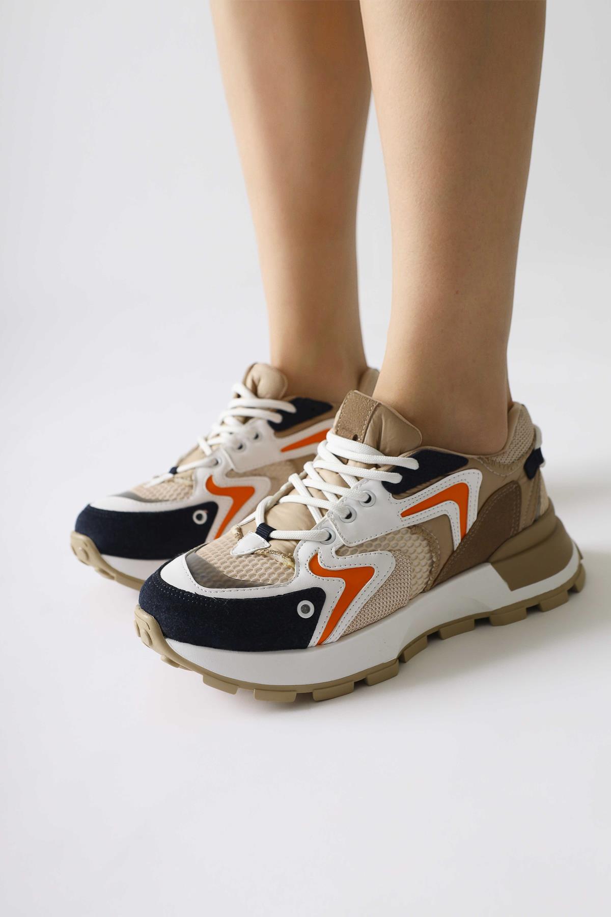 Onella Lacivert Süet Detaylı Bağcıklı Sneakers