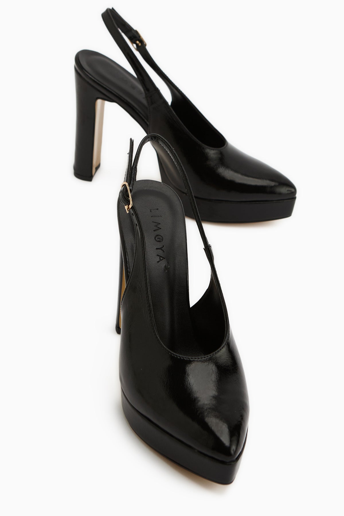 Ramia Siyah Sivri Burunlu Platform Topuklu Kadın Ayakkabı