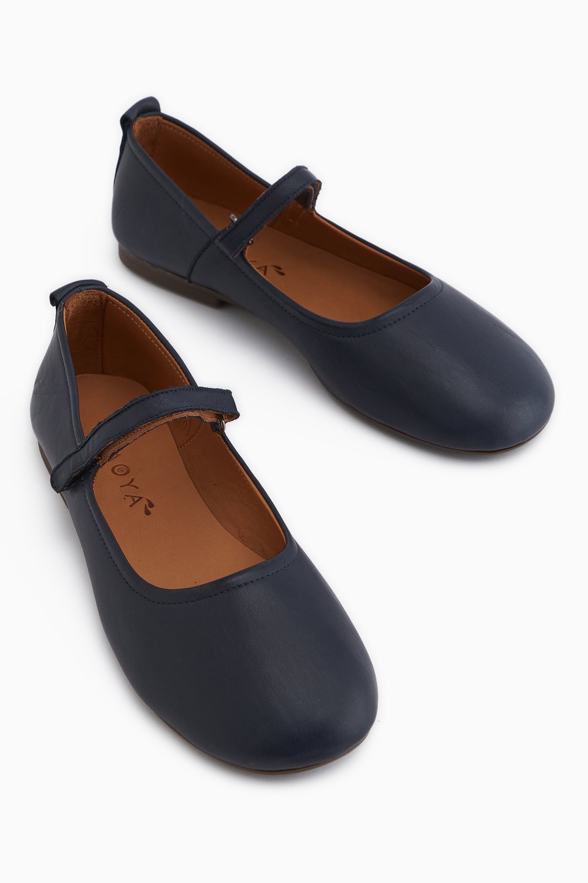 Sally Hakiki Deri Lacivert Bantlı Kadın Babet