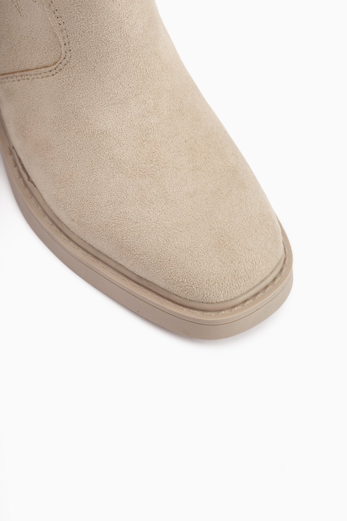 Anica Bej Süet Nakışlı Kadın Bot