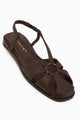 Cally Hakiki Deri Kahve Lastikli Kadın Sandalet