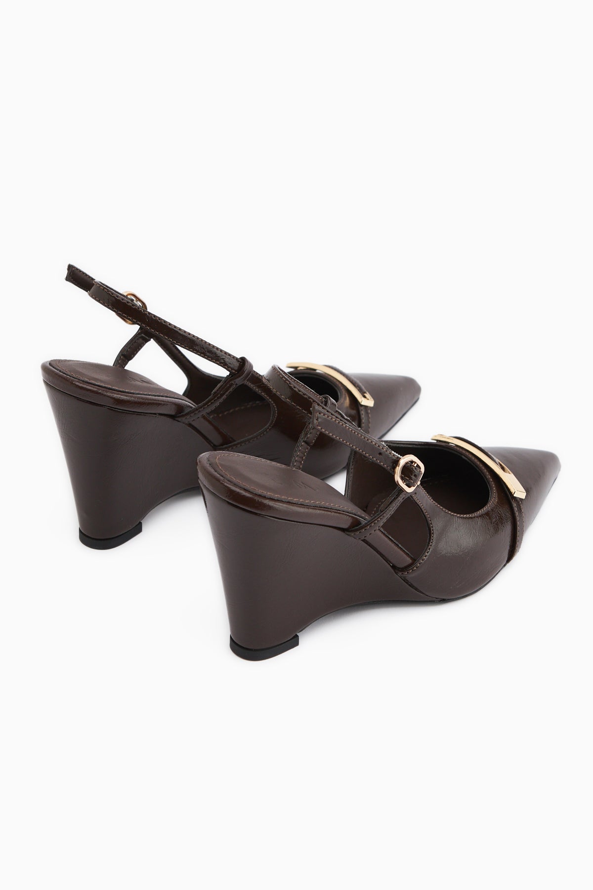 Phia Kahve Tokalı Dolgu Topuklu Kadın Sandalet