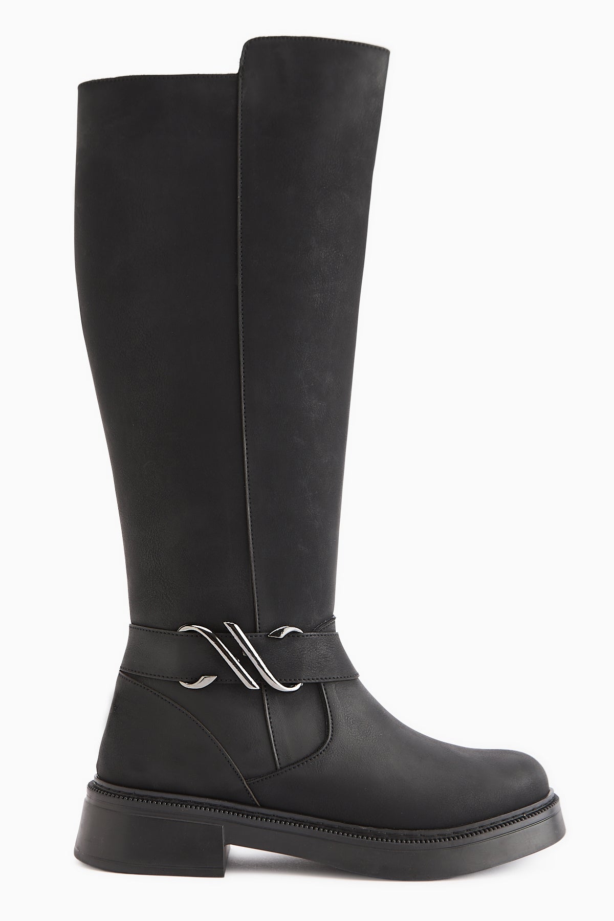 Birgita Siyah Toka Detaylı Fermuarlı Çizme