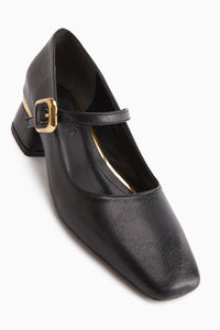 Abby Siyah Küt Burunlu Toka Detaylı Günlük Ayakkabı