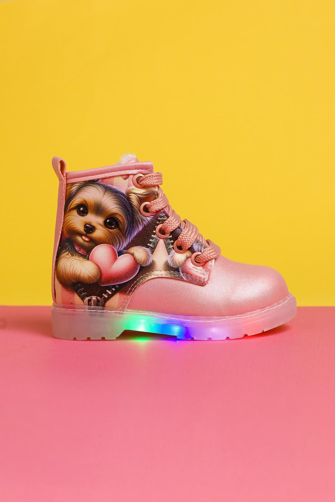 Jannice Pembe Çizgi Karakter Baskılı Bağcıklı Işıklı Bebe Bot