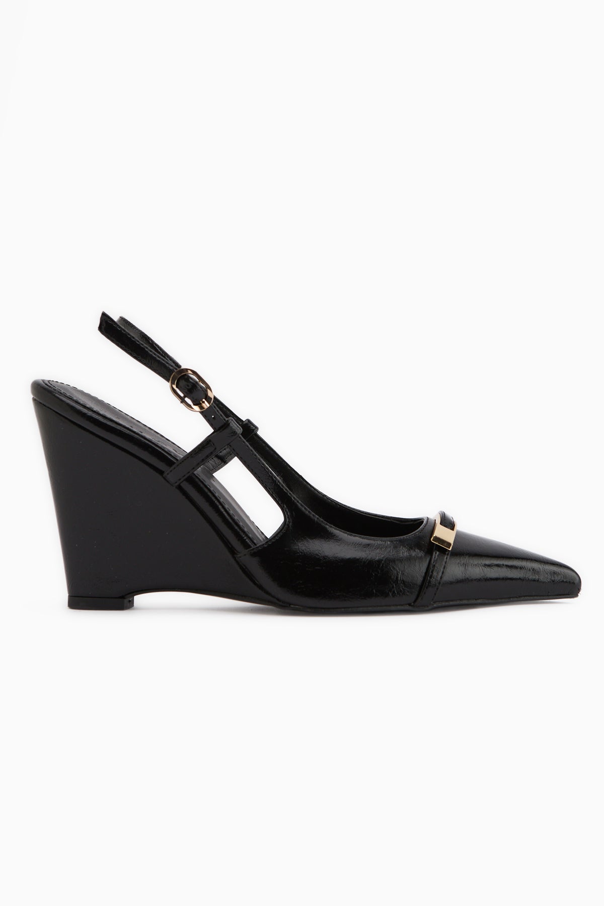 Phia Siyah Tokalı Dolgu Topuklu Kadın Sandalet