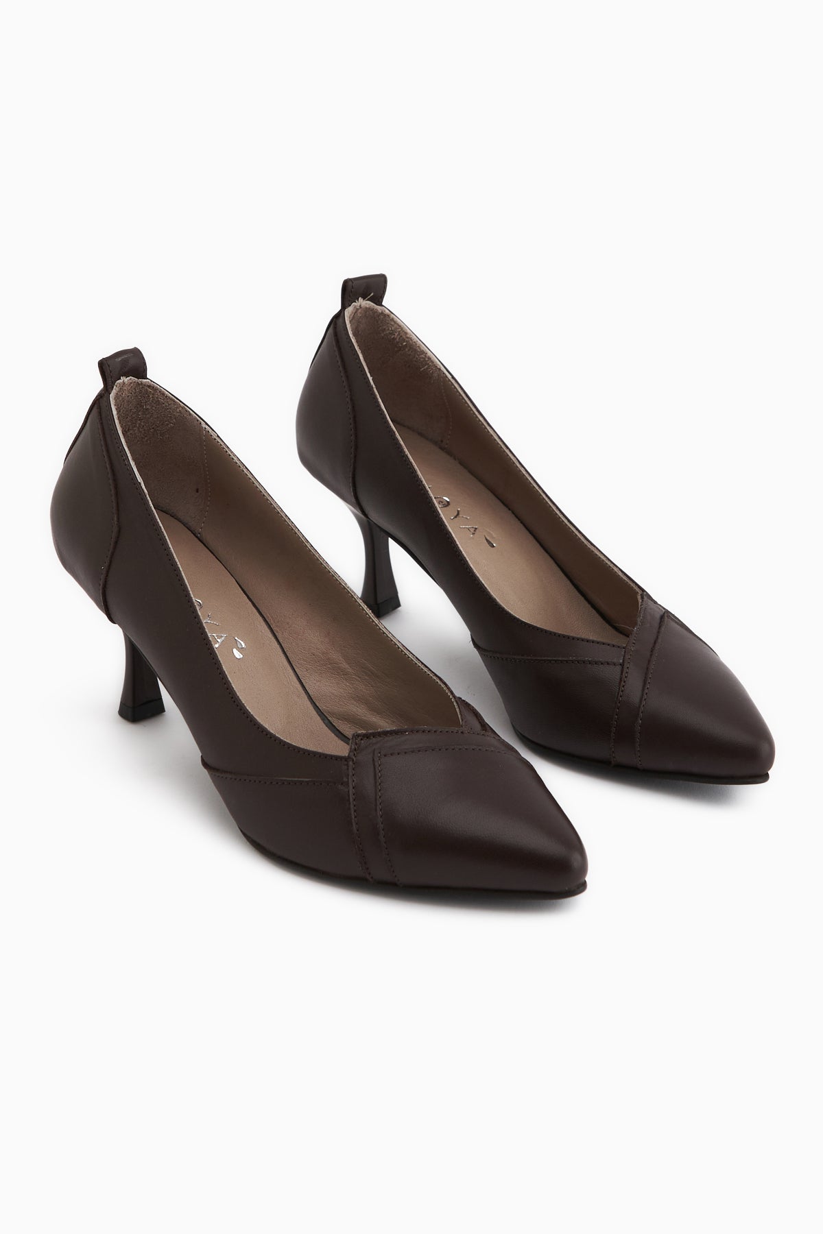 Mirella Hakiki Deri Kahve Kadın Topuklu Ayakkabı