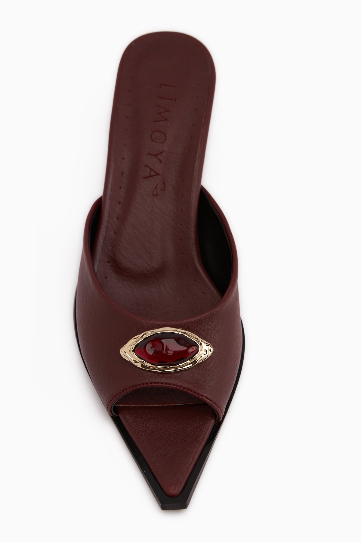 Dania Bordo Tokalı Kısa Topuklu Kadın Terlik