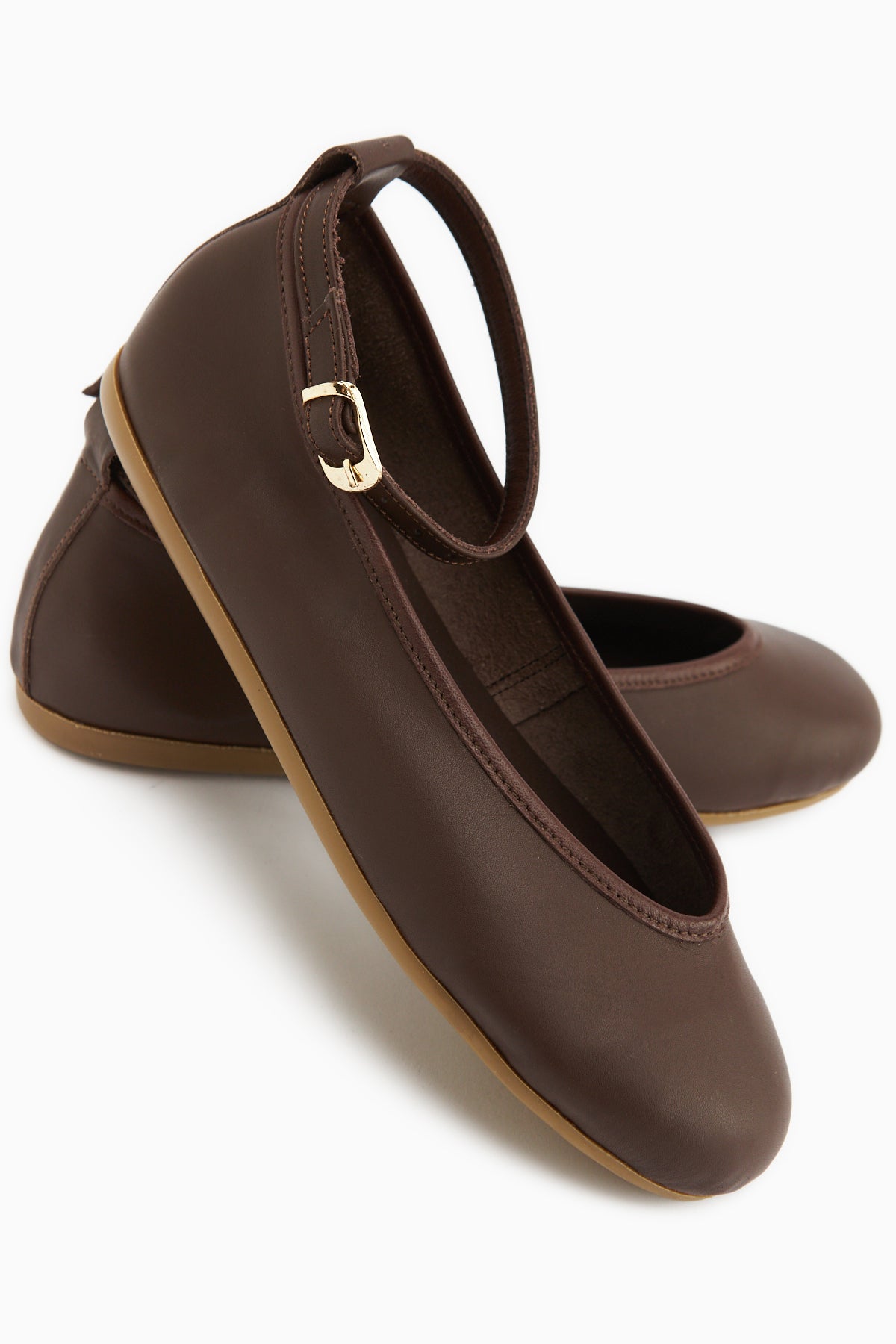 Jenin Hakiki Deri Kahve Kemerli Kadın Babet