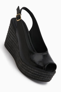 Caty Siyah Dolgu Topuklu Kadın Sandalet