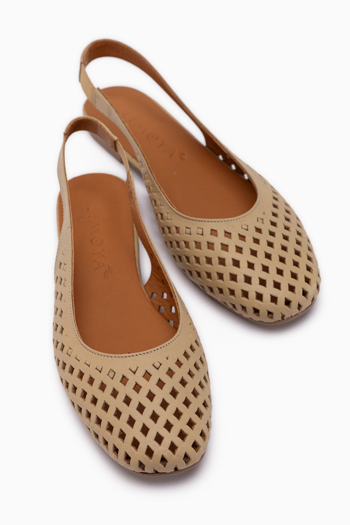 Monalis Hakiki Deri Bej Lastikli Kadın Sandalet