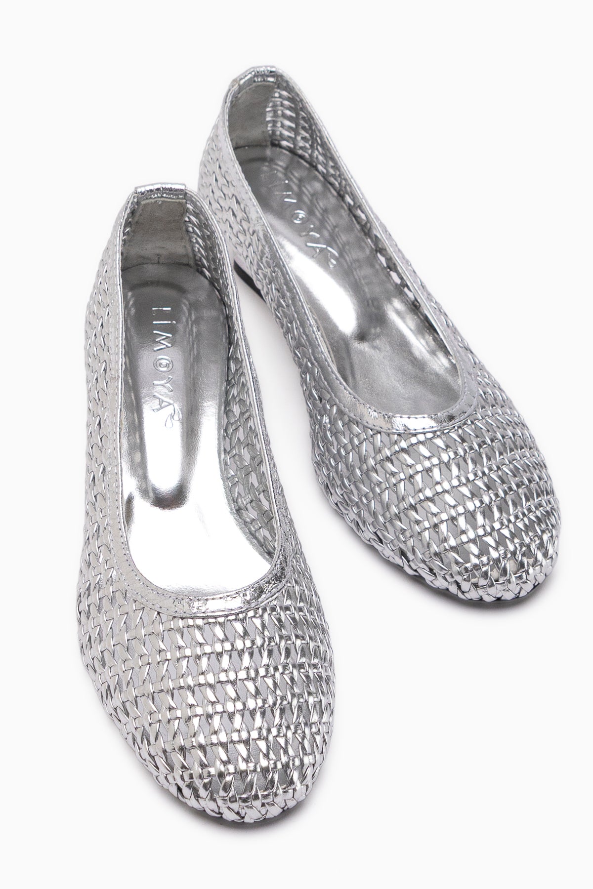 Viola Hakiki Deri Gümüş Örgü Kadın Topuklu Ayakkabı