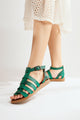Hakiki Deri Messalina Yeşil Gladyatör Sandalet