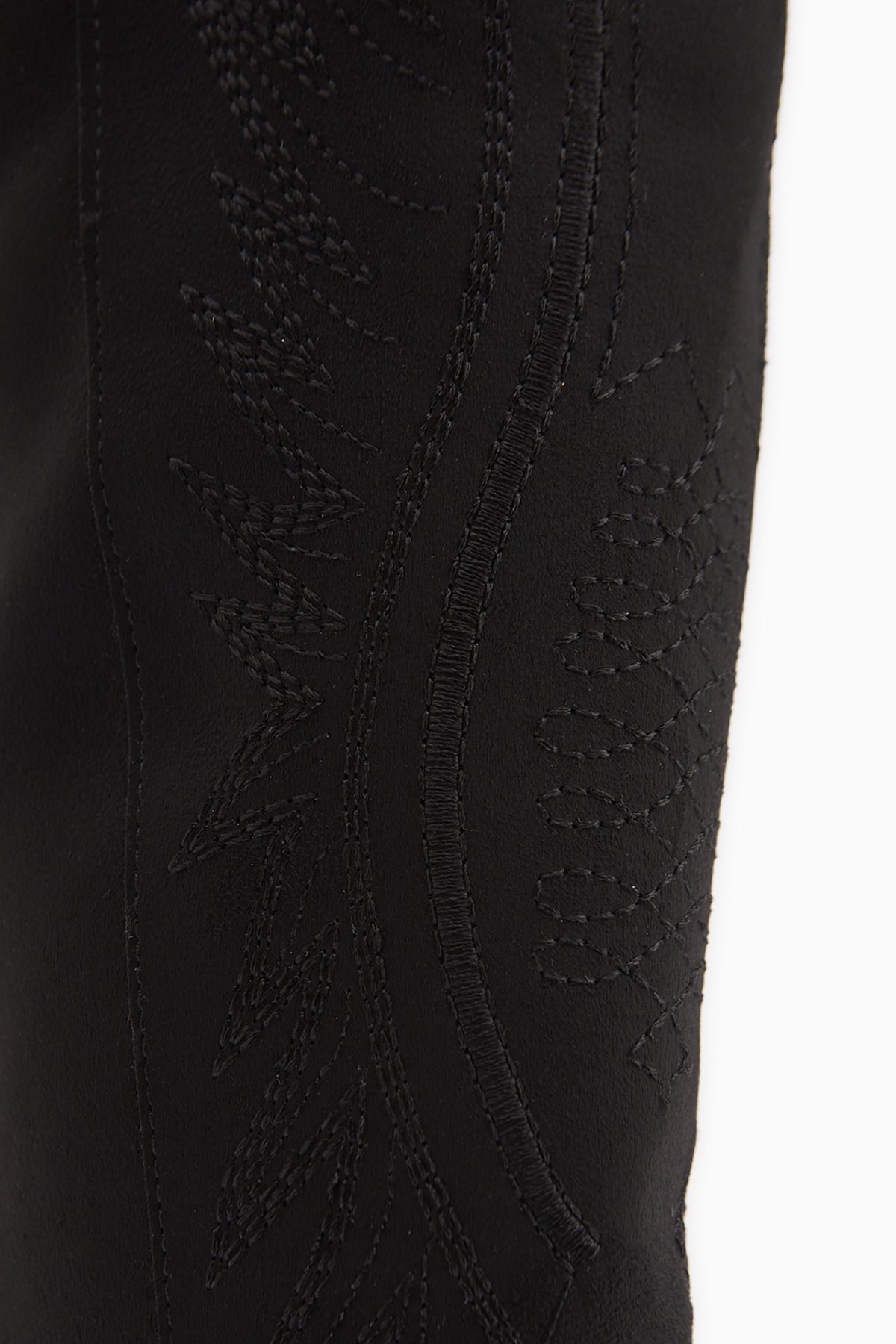 Hero Siyah Süet Nakışlı Kovboy Çizme