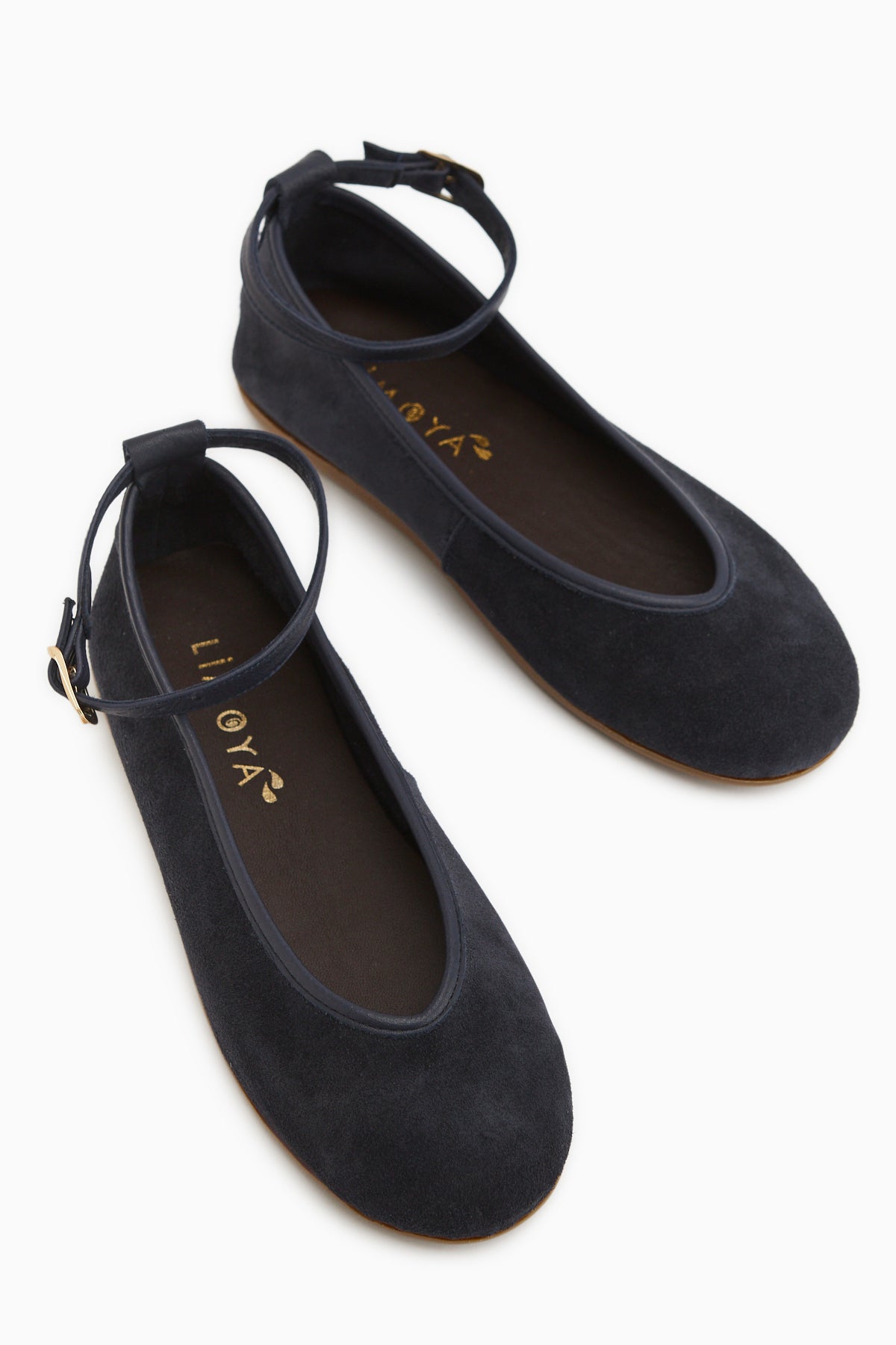 Jenin Hakiki Deri Lacivert Süet Kemerli Kadın Babet