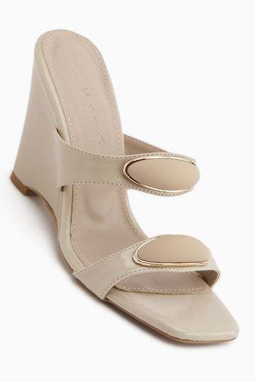 Mirsa Bej Dolgu Topuklu Kadın Terlik