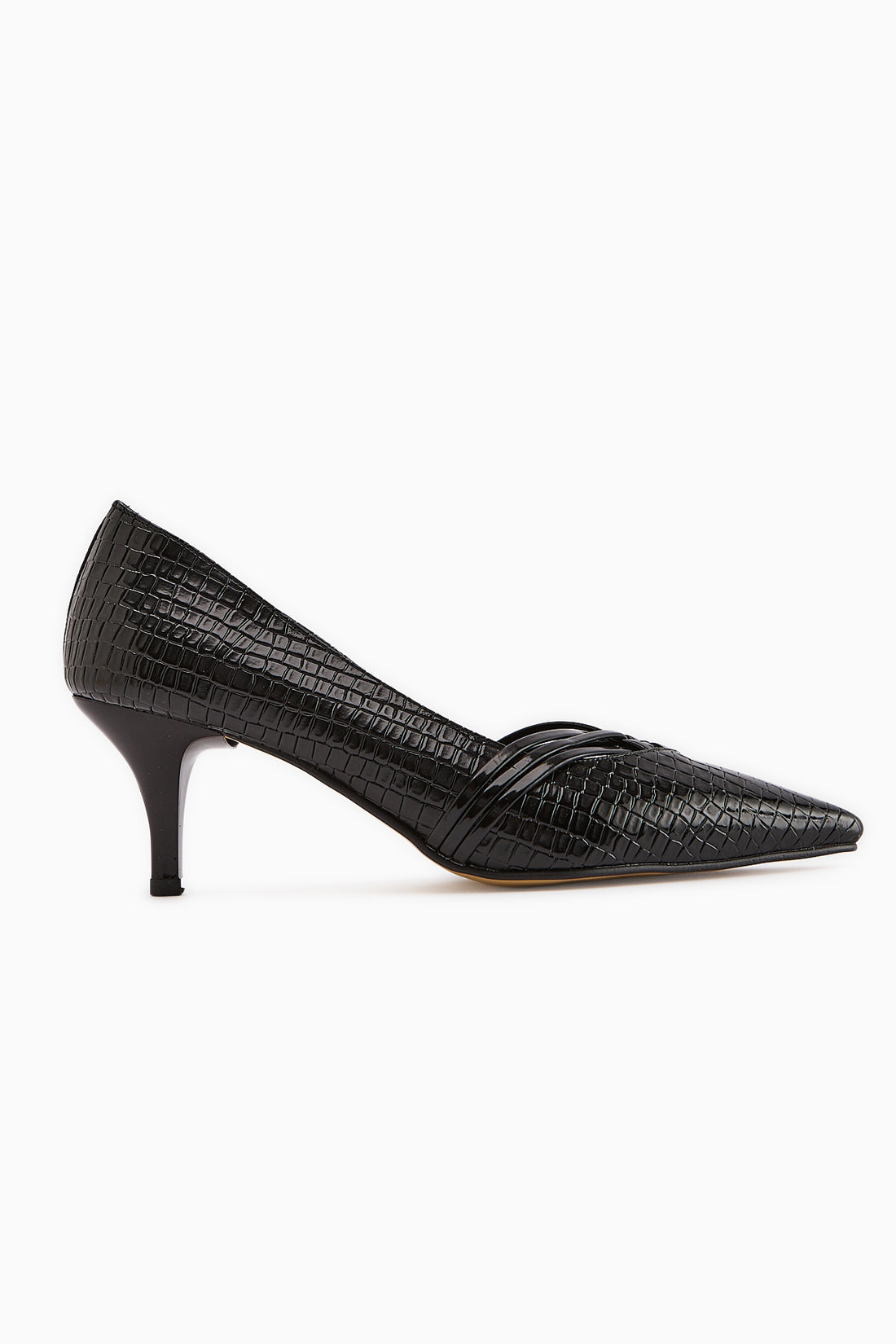 Riyam Siyah Kroko Desenli Kadın Stiletto