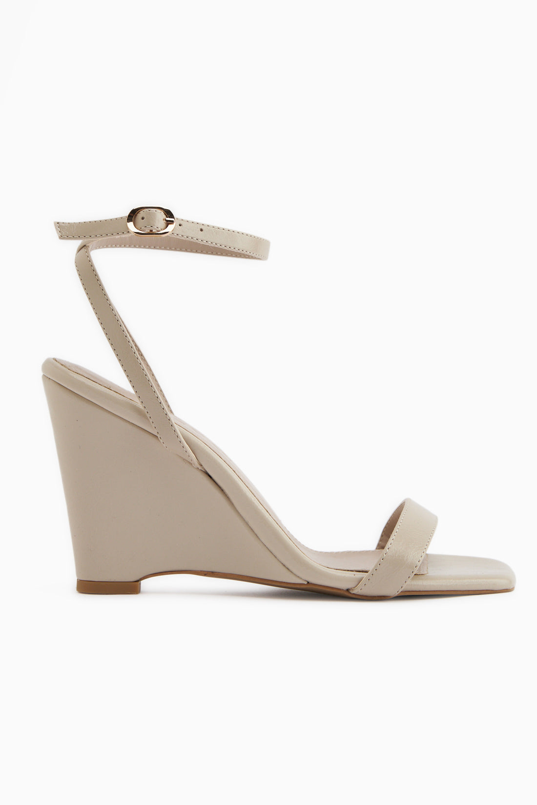 Novah Bej Bilekten Bağlamalı Kadın Dolgu Topuklu Sandalet