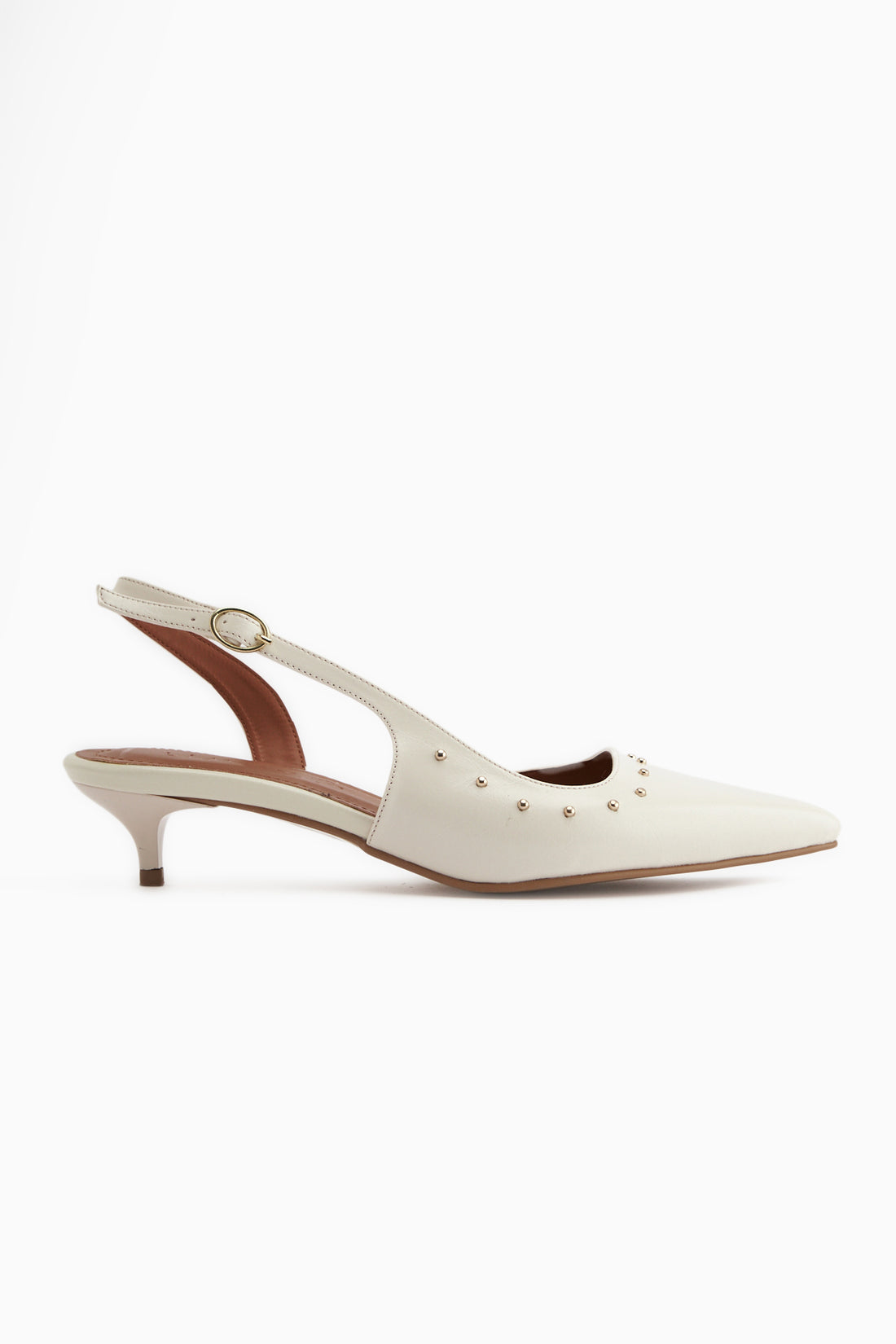 Marica Bej Troklu Kısa Topuklu Kadın Ayakkabı