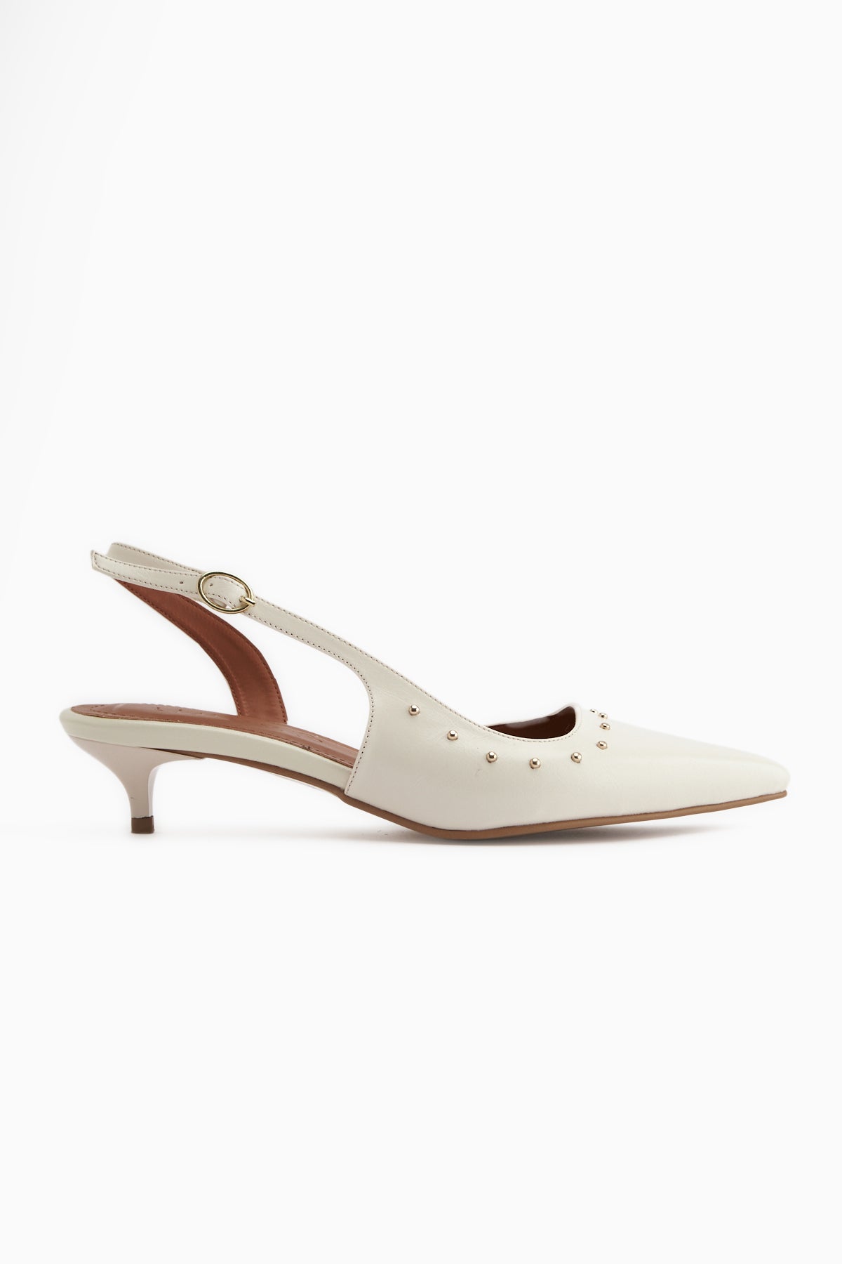 Marica Bej Troklu Kısa Topuklu Kadın Ayakkabı