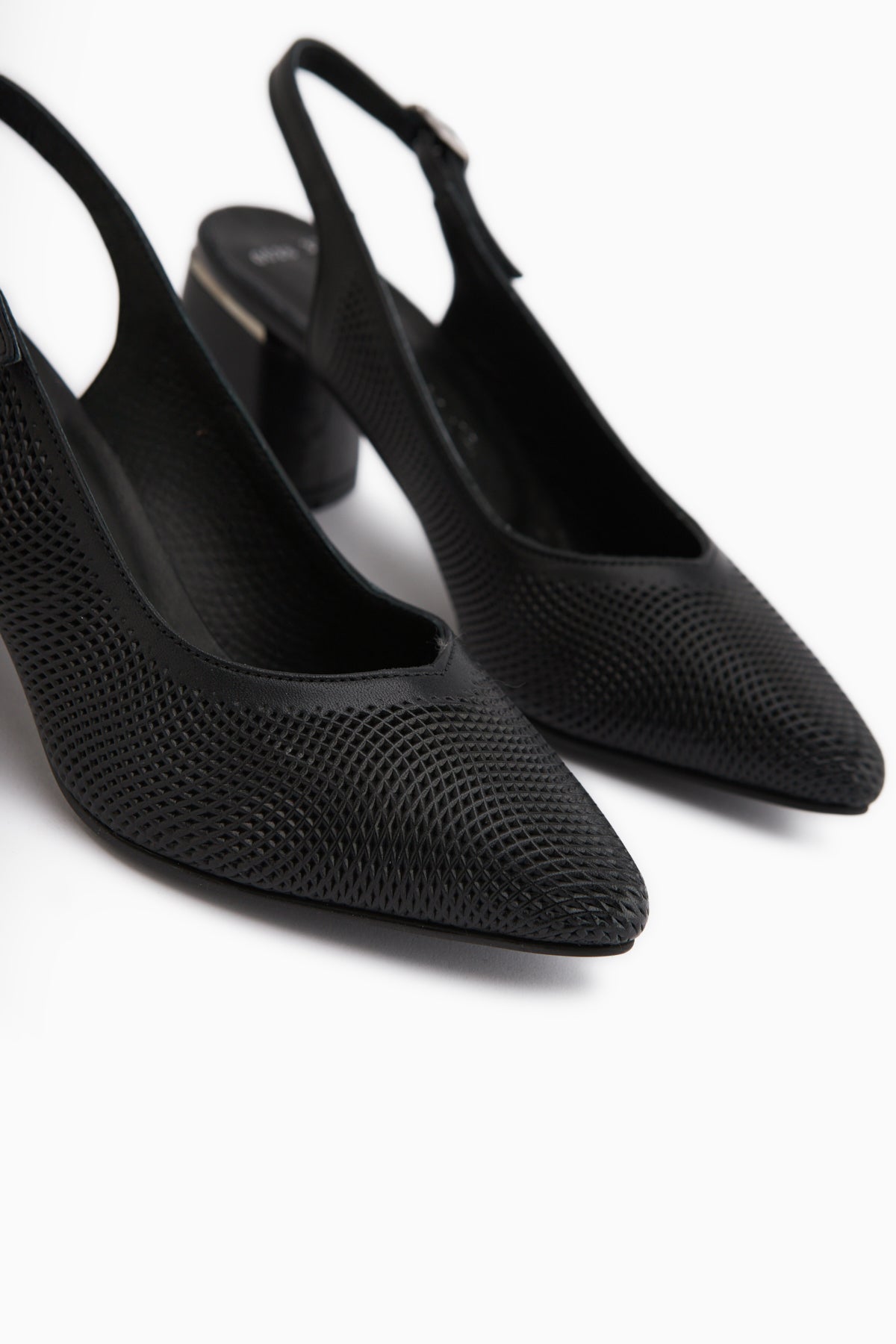 Ravina Hakiki Deri Siyah Kadın Topuklu Ayakkabı