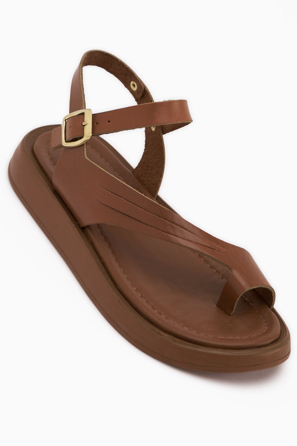 Annia Hakiki Deri Taba Parmak Arası Kadın Sandalet