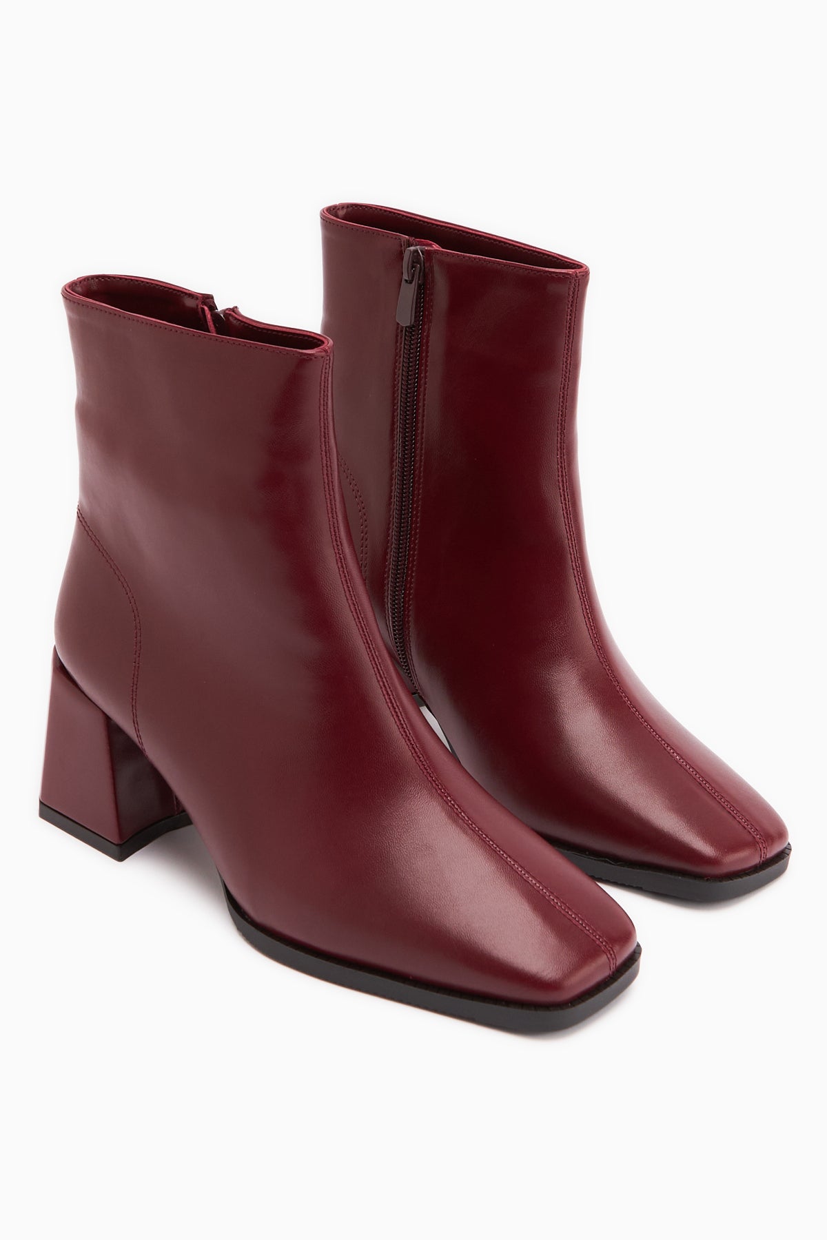 Margot Bordo Küt Burunlu Topuklu Kadın Bot