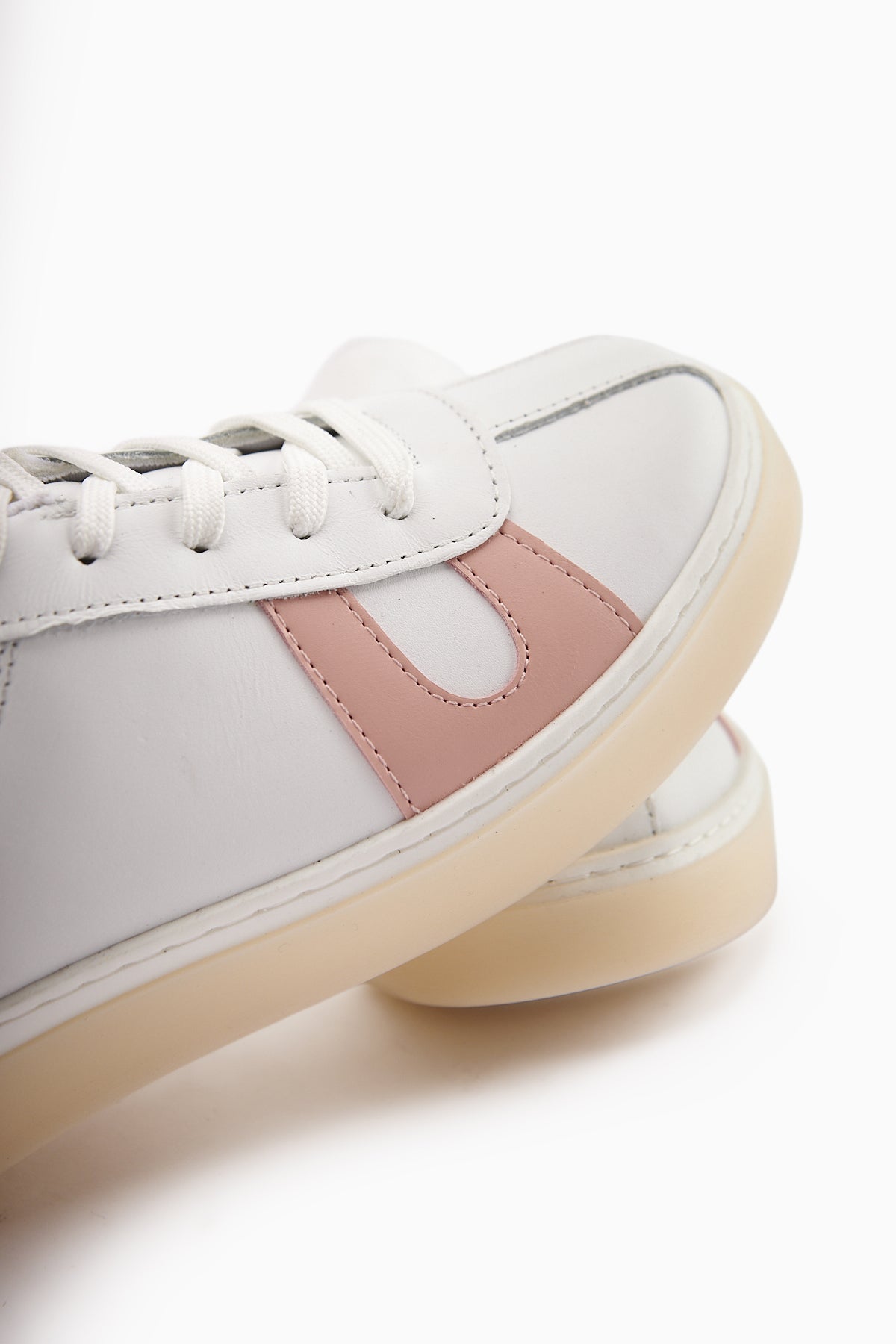 Eddie Hakiki Deri Beyaz Pudra Sneaker Kadın Ayakkbı