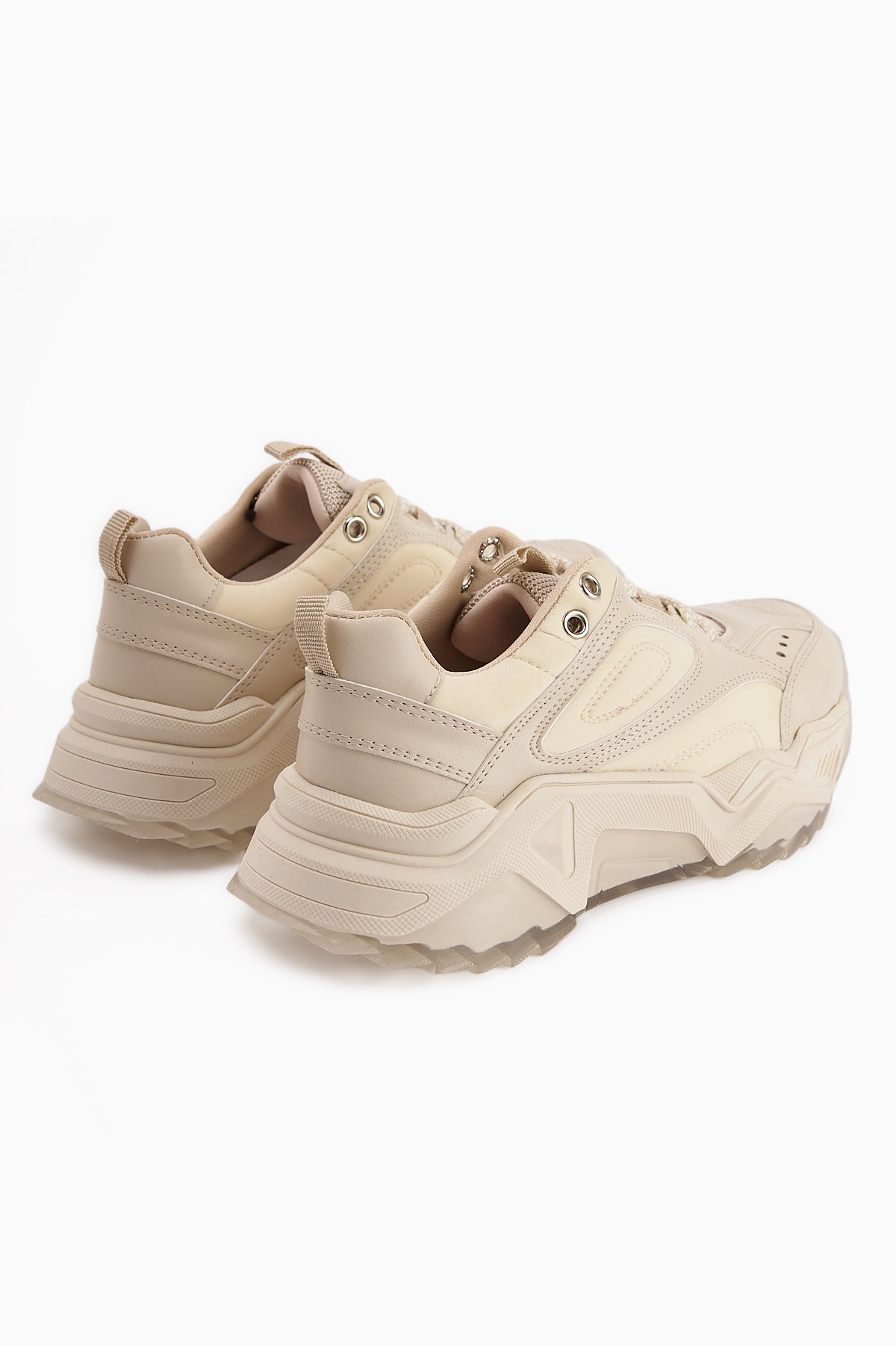 Erla Bej Kalın Tabanlı Bağcıklı Kadın Sneakers
