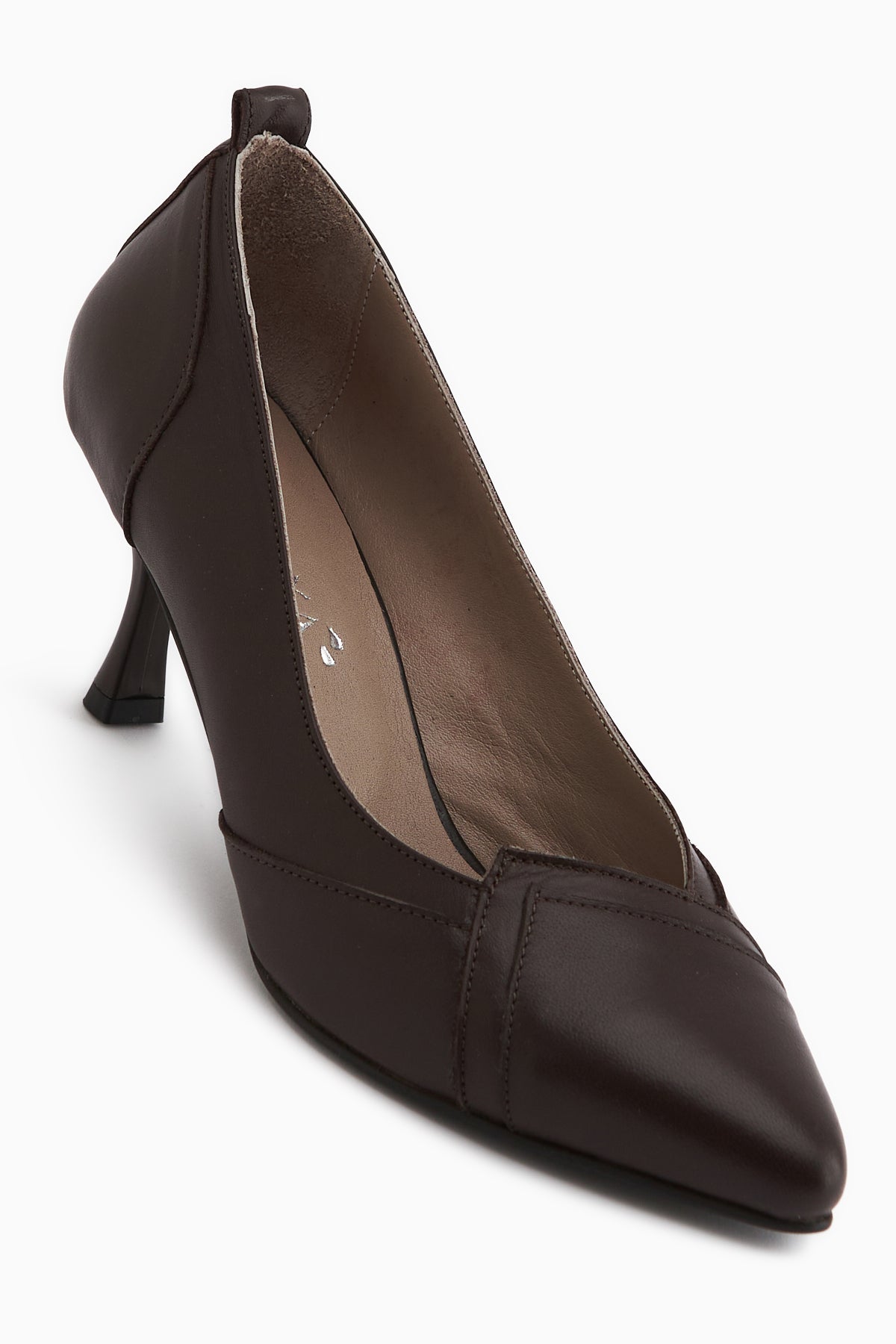 Mirella Hakiki Deri Kahve Kadın Topuklu Ayakkabı