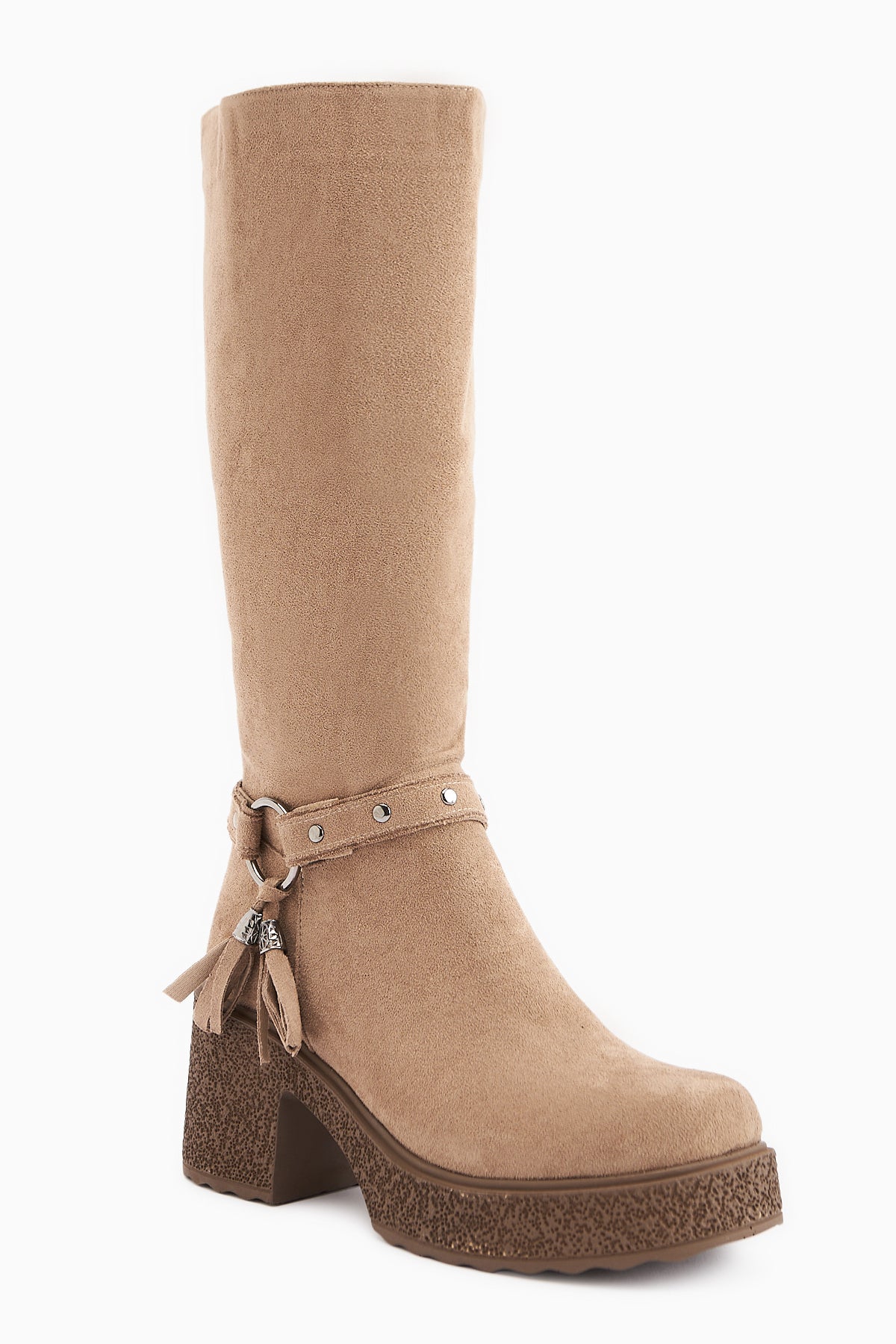 Kenzie Vizon Süet Bilek Detaylı Çizme