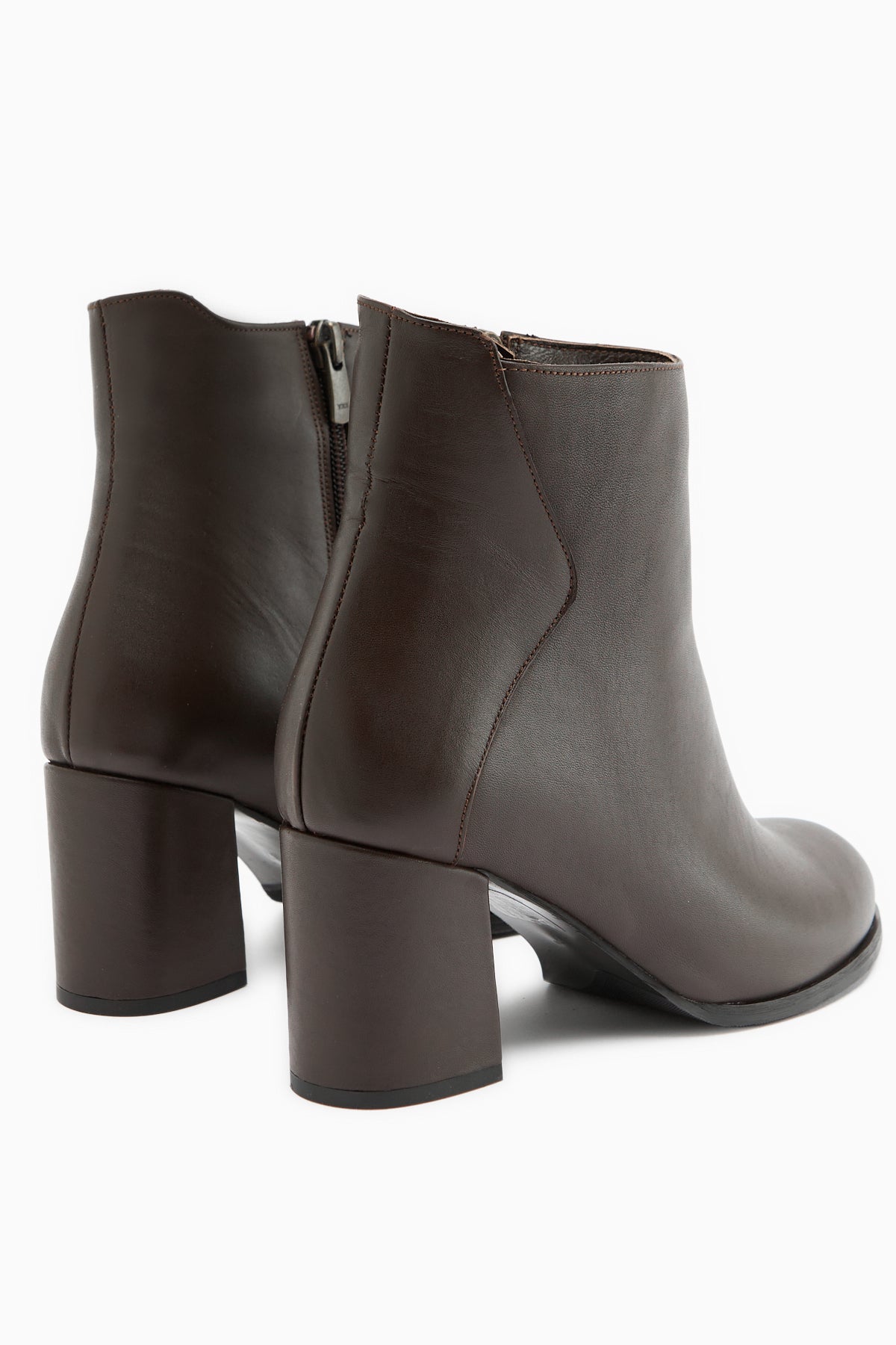 Eliza Hakiki Deri Kahve Topuklu Kadın Bot