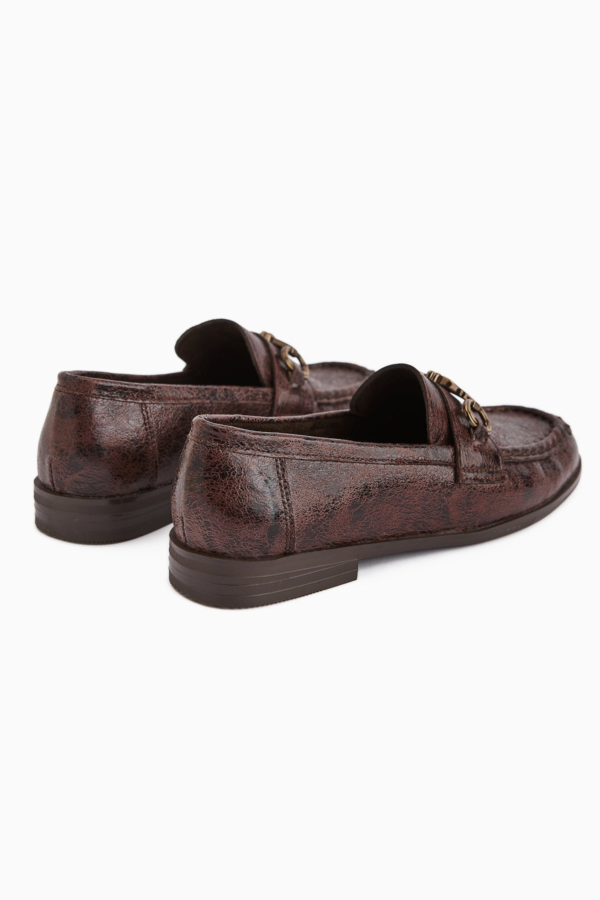 Kali Kahve Zincir Detaylı Loafer Kadın Ayakkabı