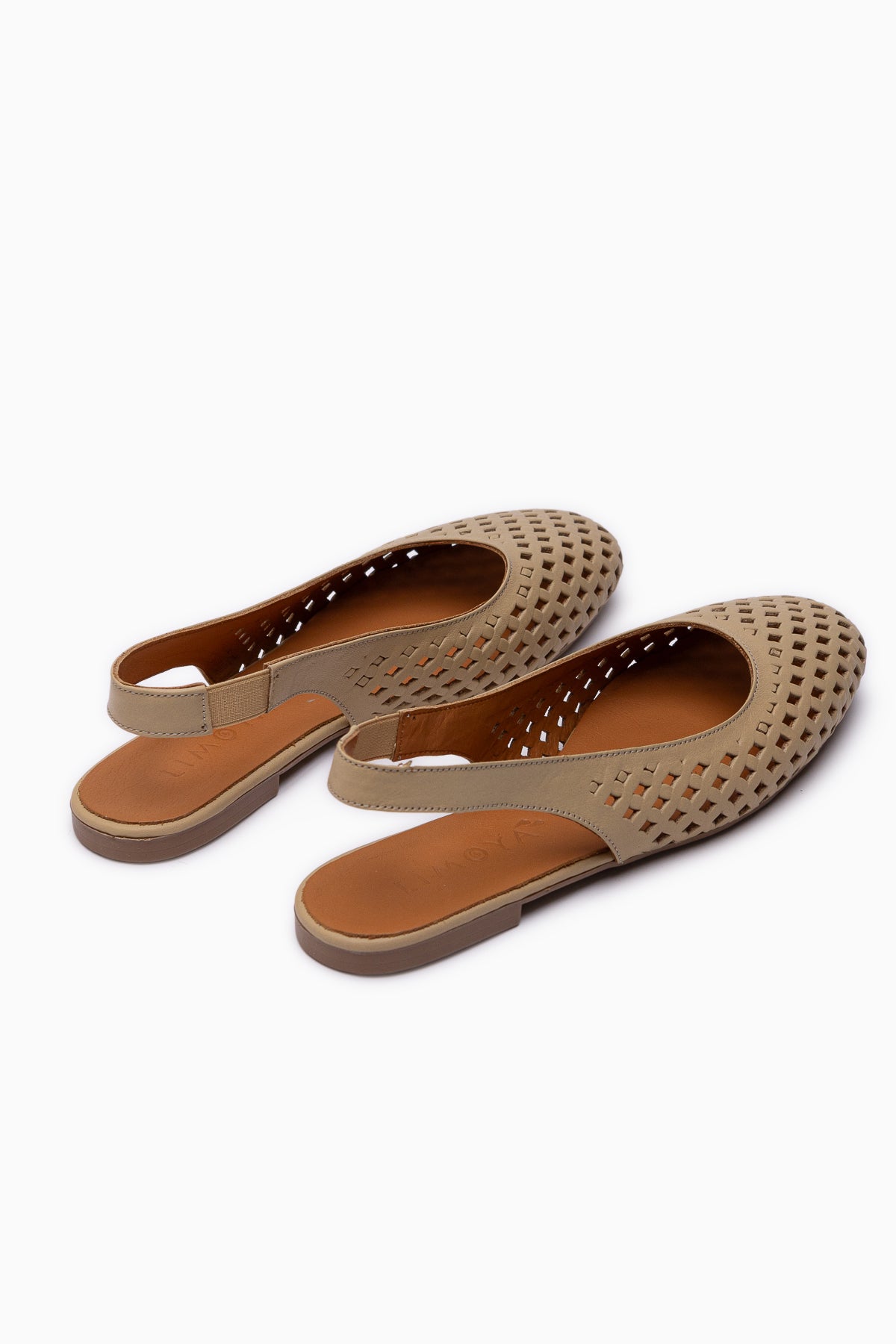 Monalis Hakiki Deri Bej Lastikli Kadın Sandalet