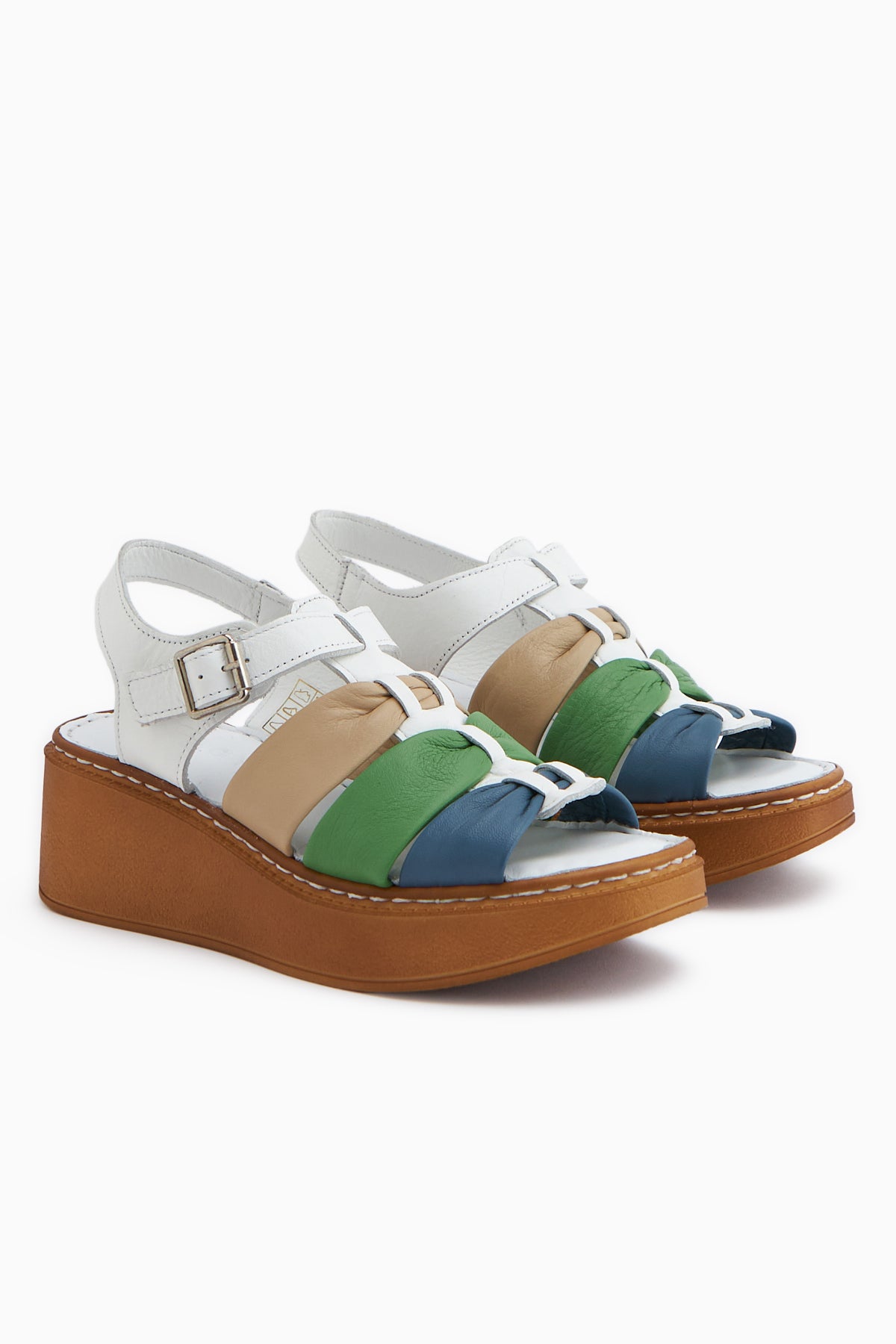 Larisa Hakiki Deri Beyaz Kadın Sandalet