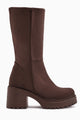 Roseann Kahve Süet Kalın Tabanlı Platformlu Uzun Bot