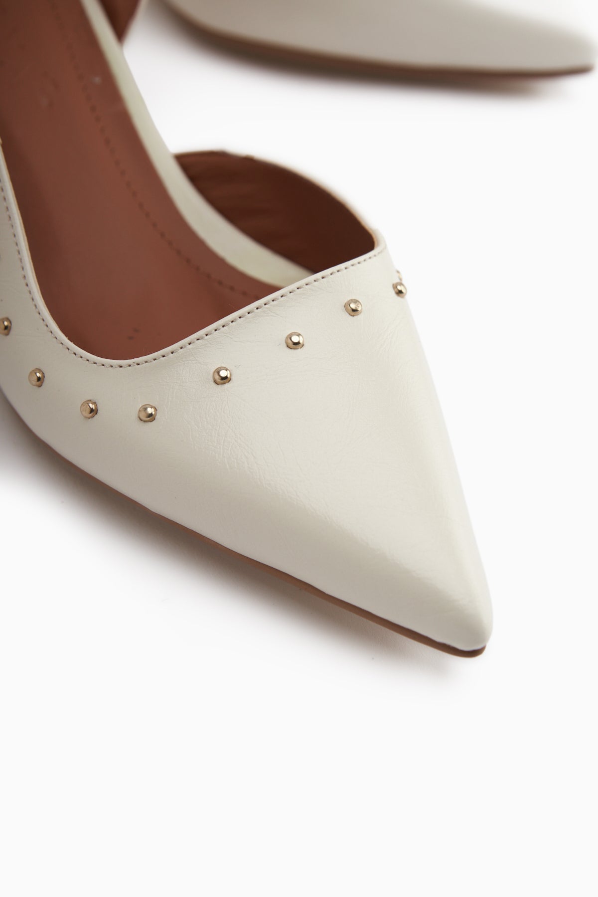 Marica Bej Troklu Kısa Topuklu Kadın Ayakkabı