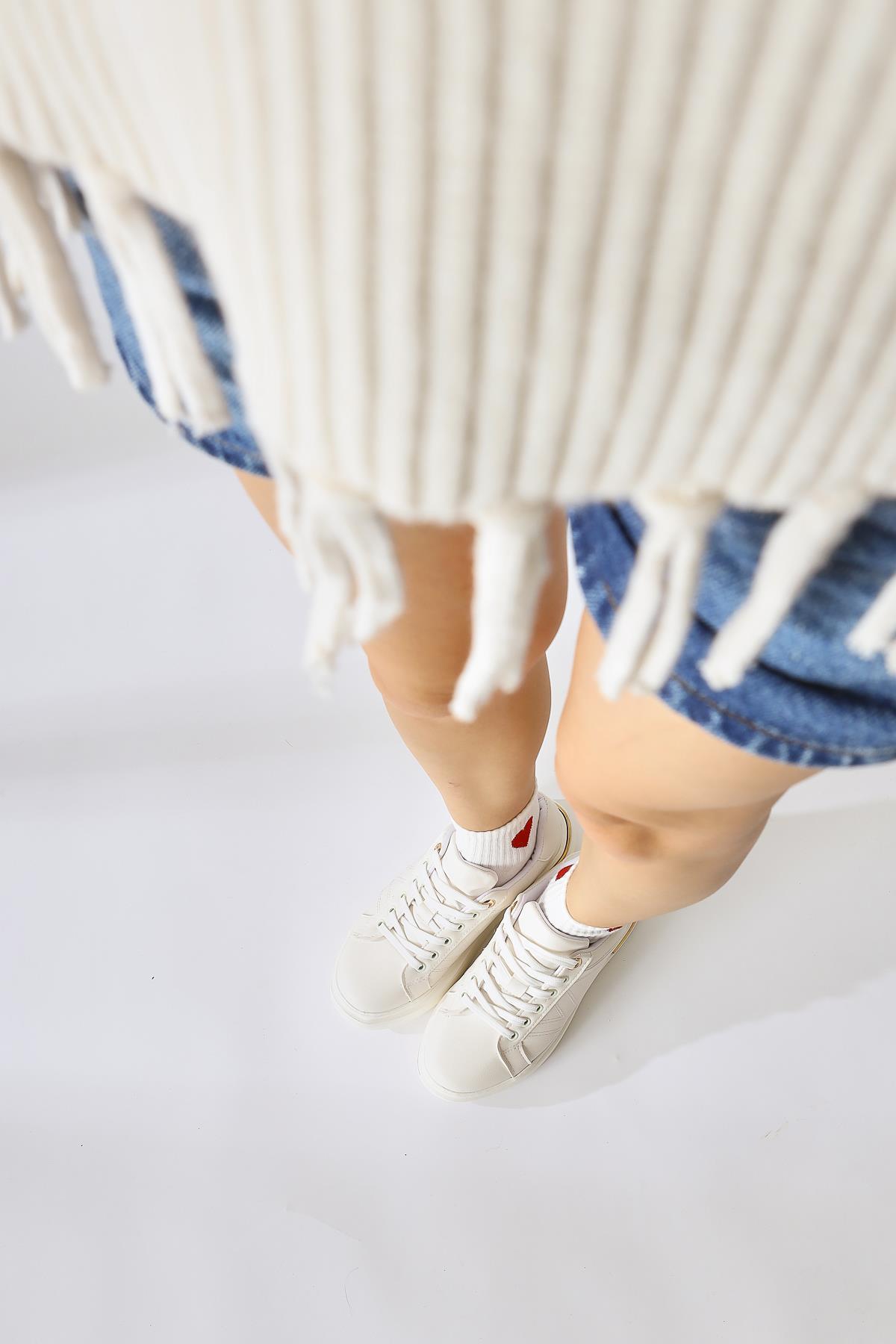 Anastazia Beyaz Topuk Detaylı Sneakers
