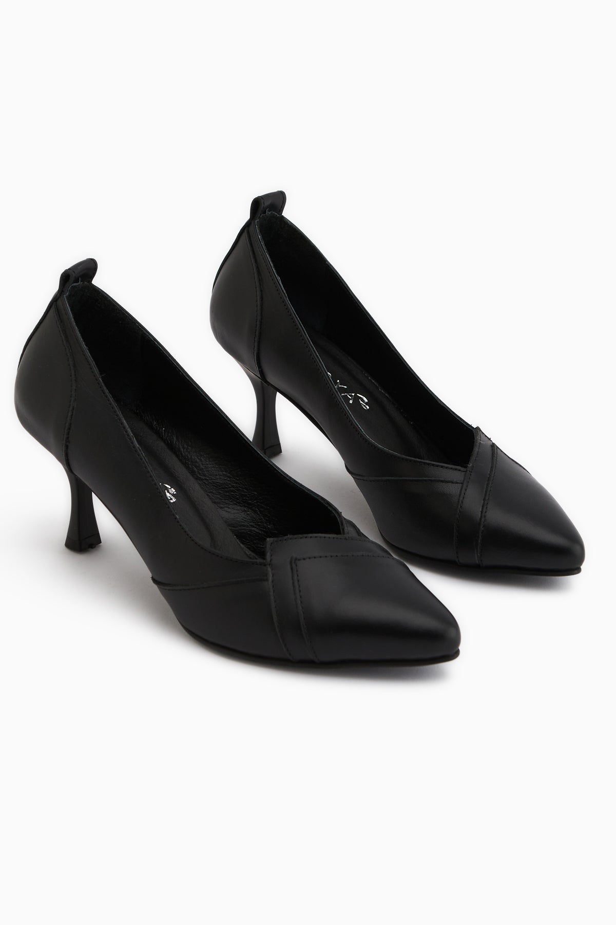 Mirella Hakiki Deri Siyah Kadın Topuklu Ayakkabı