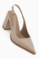 Essi Bej Önü Kapalı Kalın Topuklu Kadın Ayakkabı