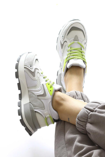 Onella Beyaz Süet Detaylı Bağcıklı Sneakers