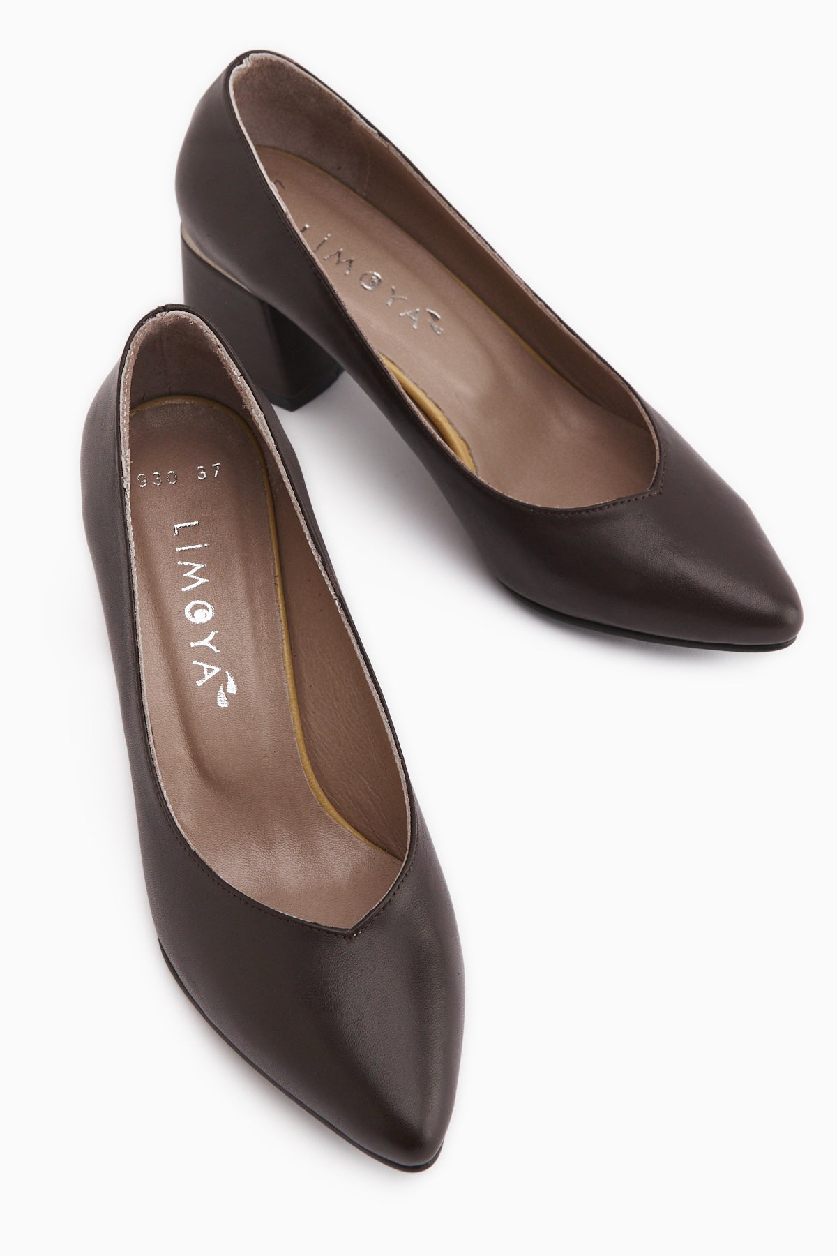 Ferida Hakiki Deri Kahve Kalın Topuklu Kadın Ayakkabı