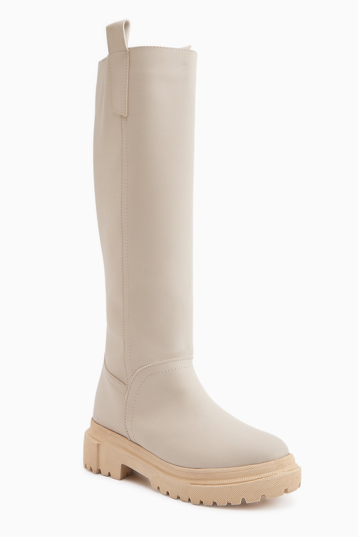 Dayna Bej Kalın Tabanlı Çekme Çizme