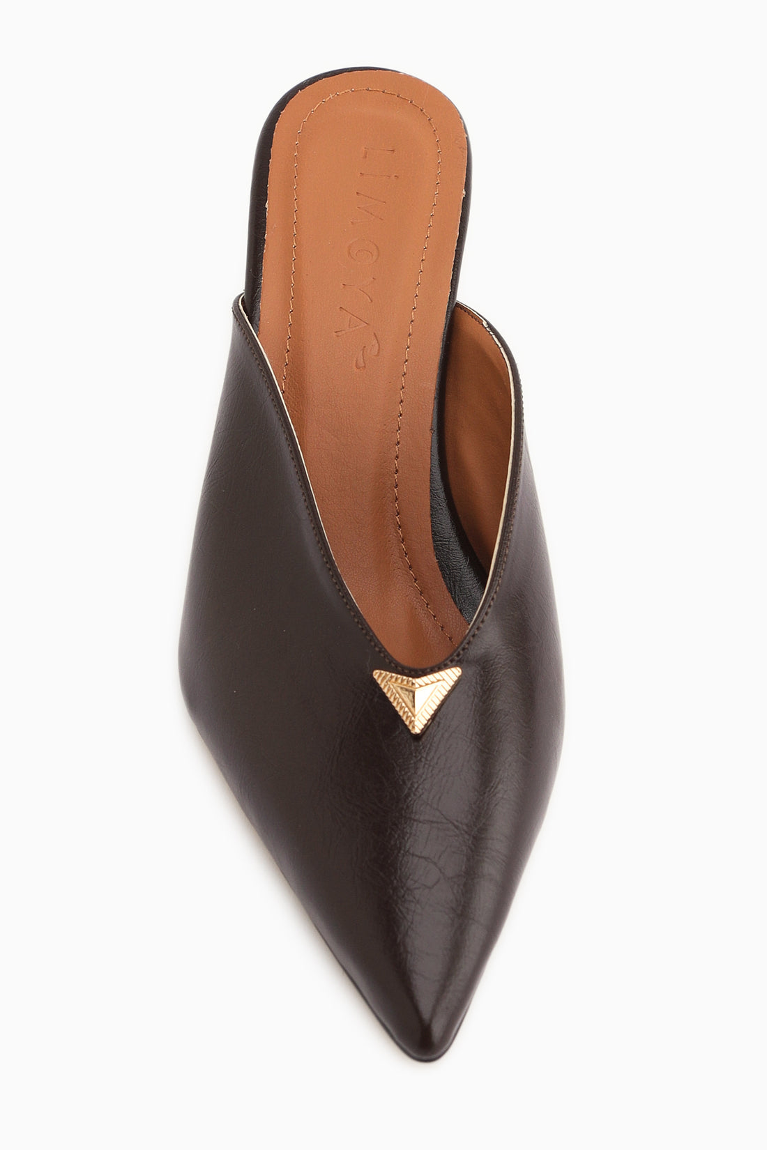 Gia Kahve Burnu Kapalı Topuklu Kadın Terlik