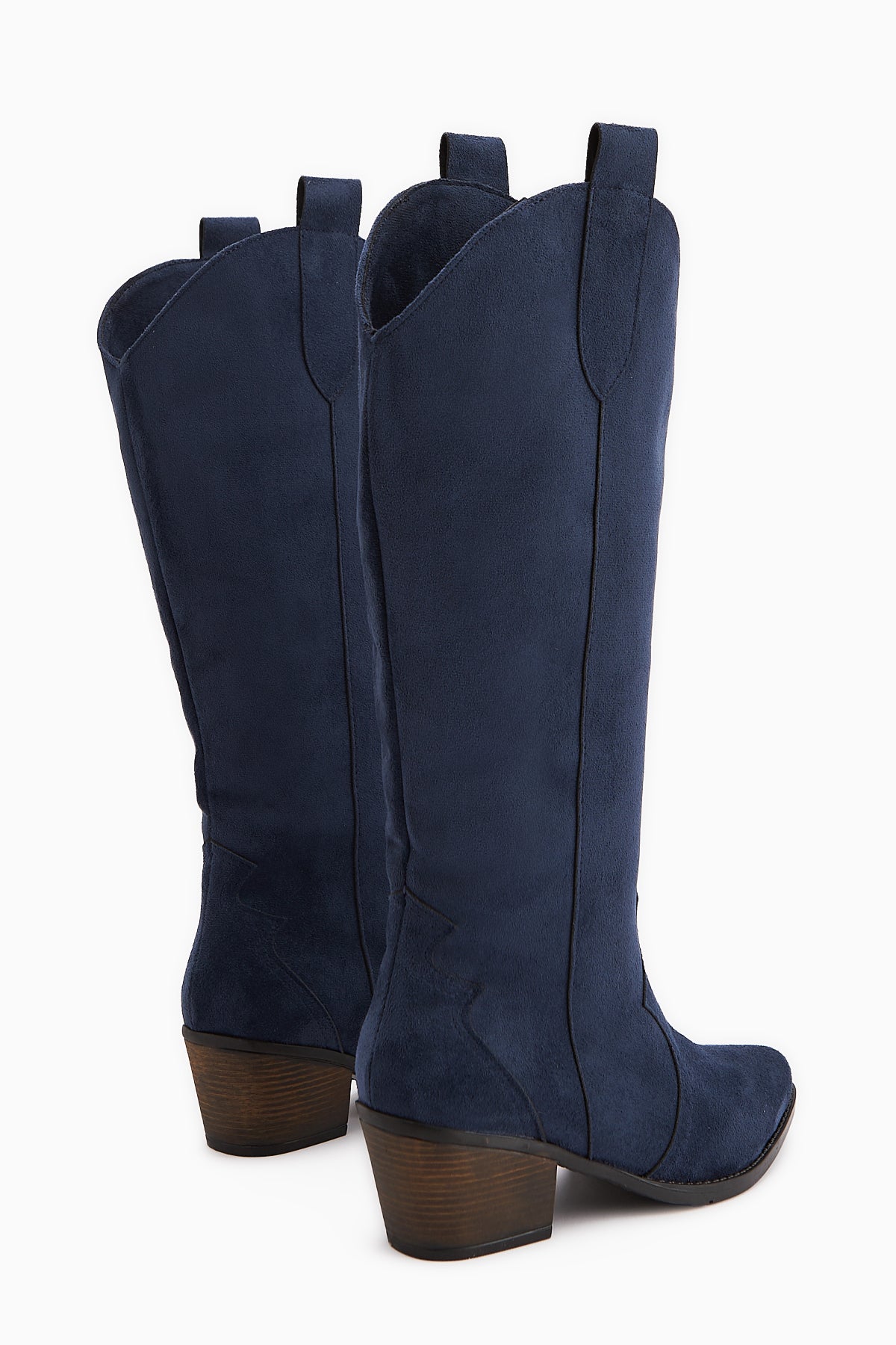 Lhena Lacivert Süet Western Çekme Çizme