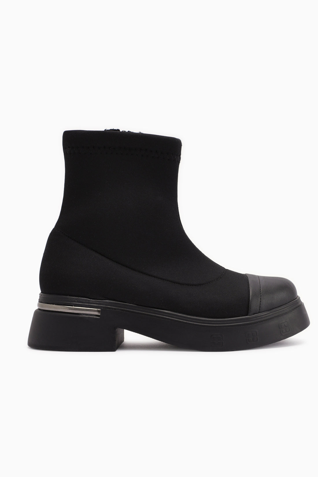 Kaiza Siyah Deri Detaylı Dalgıç Kumaş Bot