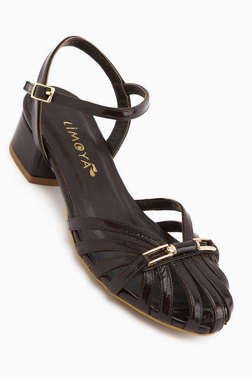 Serry Hakiki Deri Kahve Tokalı Kadın Sandalet