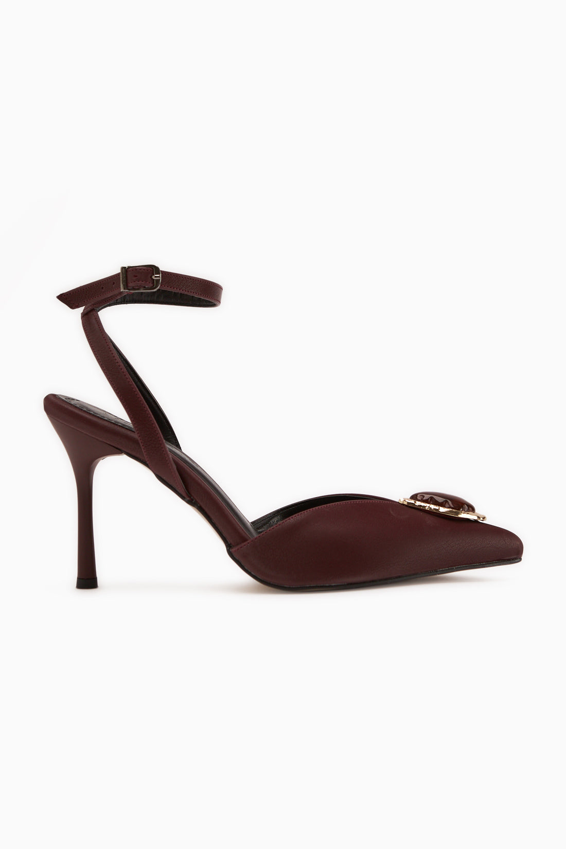 Laura Kahve Tokalı Bilekten Bağlamalı Kadın Topuklu Ayakkabı